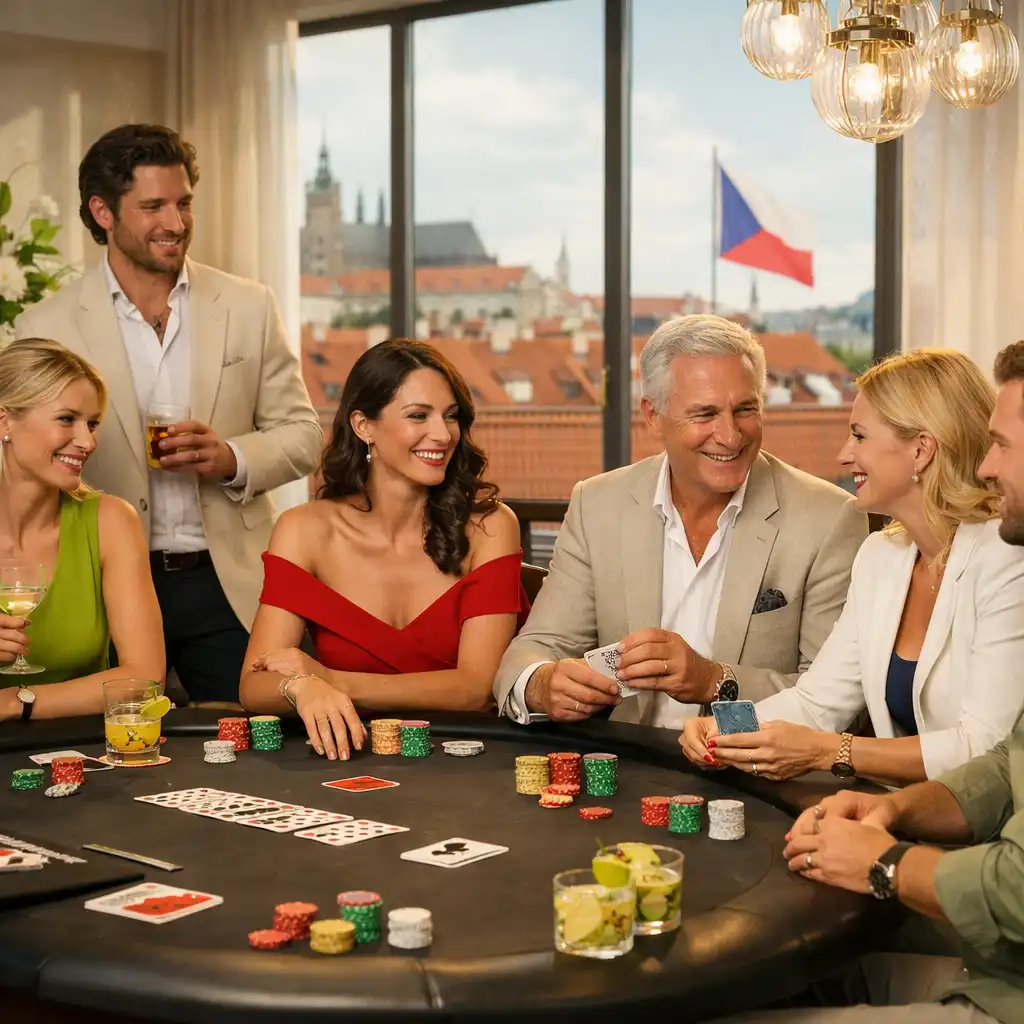 Elegantní večírek v kasinovém stylu s pokerovou atmosférou bez hazardu